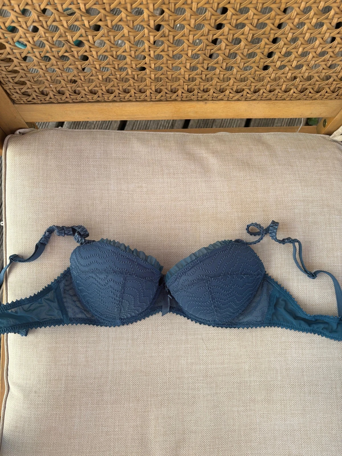 soutien gorge bleu vert canard 90A